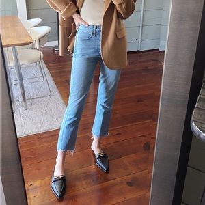 Agolde Riley High Rise Straight Crop Rigid Denim